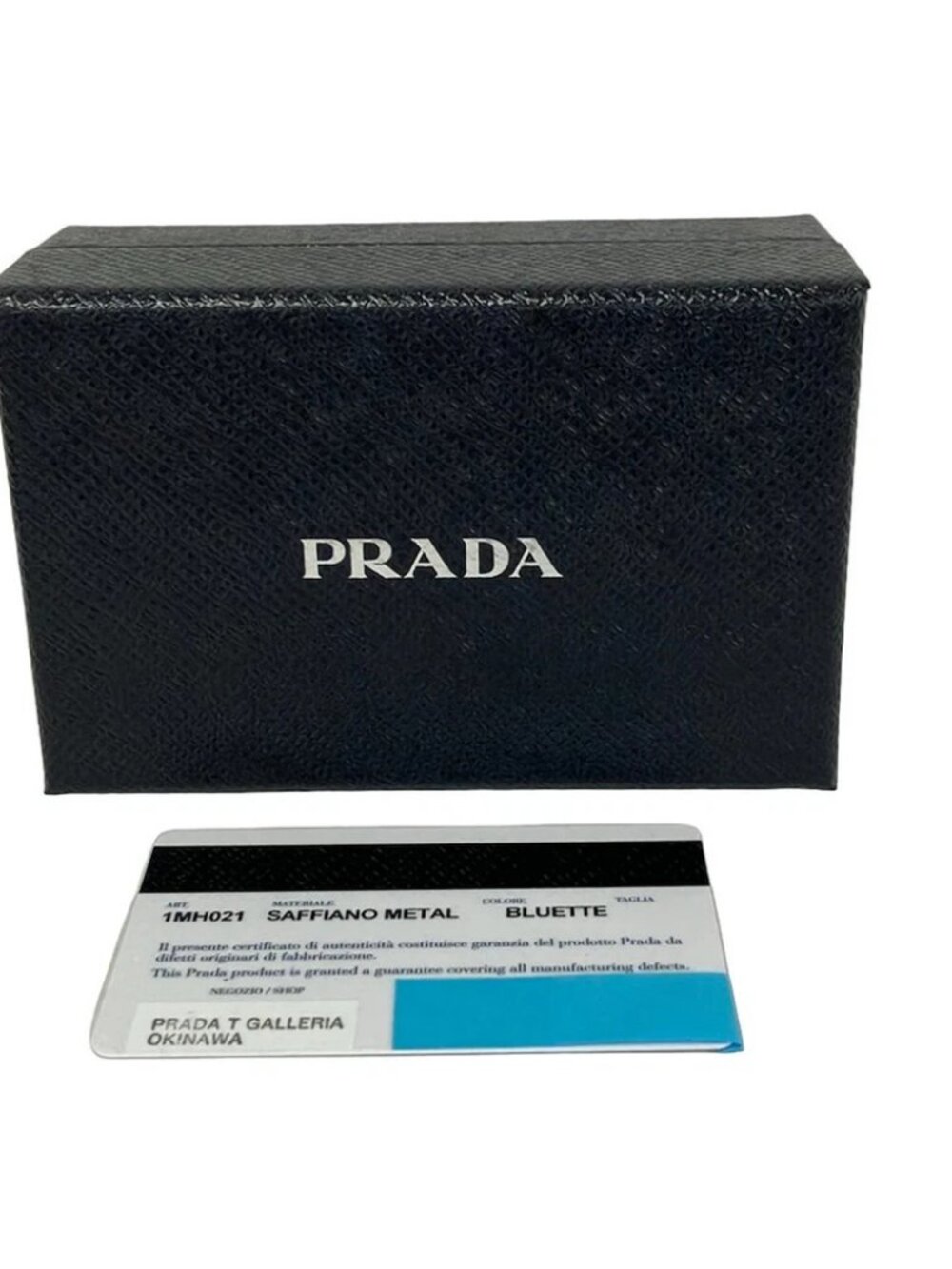 PRADA - 1MH021 Navy Leather Trifold Wallet - Picture 6 of 6